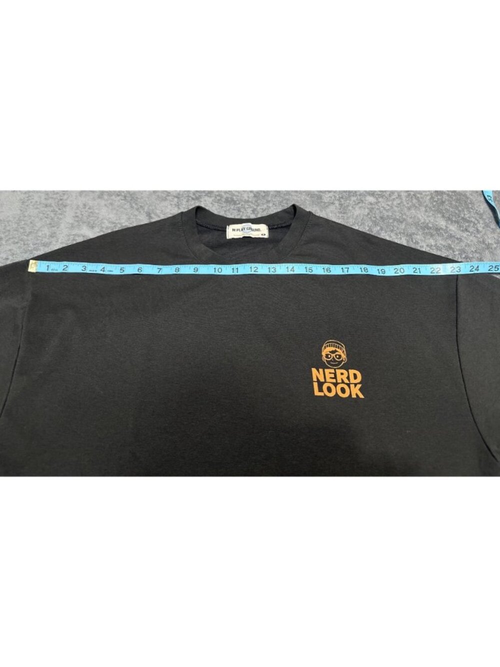 M Play Ground Nerd Look Graphic T-Shirt Black Oversized Fit Polyester & Cotton B - Picture 8 of 8